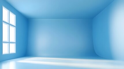 Wall Mural - light blue studio room background,

