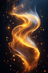 Wall Mural - Abstract swirling golden energy in dark space