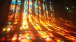 © Ponpes - Sunlight streaming through a colorful stained glass cathedral window