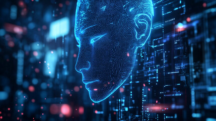 binary code on digital background
