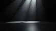 © Pixelzone - Empty black background and spotlight in centre with studio for showing or design. Dark backdrop and abstract template. Realistic 3D render.