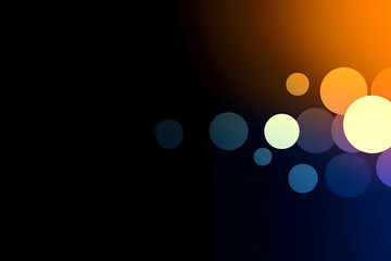 abstract bokeh circles illustration in orange blue and yellow colors