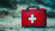 © StudioFF - Red First Aid Kit with White Cross / 白い十字マークの赤い救急箱