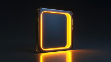 Wall Mural - modern glowing rectangle on dark background