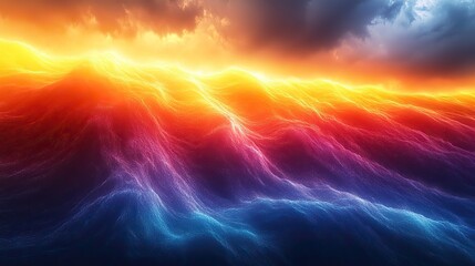 Wall Mural - a vibrant rainbow arches over a golden wheat field, symbolizing hope, abundance, and nature's beauty