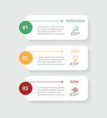 Wall Mural - 3 step banner infographic with paper style suitable for business information and web presentation