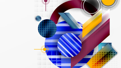 Wall Mural - abstract design with layered geometric shapes
