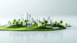 © AI Background  - Sustainable urban development eco-friendly city 3d model green environment aerial view renewable energy concepts