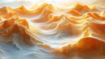 Wall Mural - smooth undulating golden sand dunes create a mesmerizing wavy pattern evoking a miniature desert lan