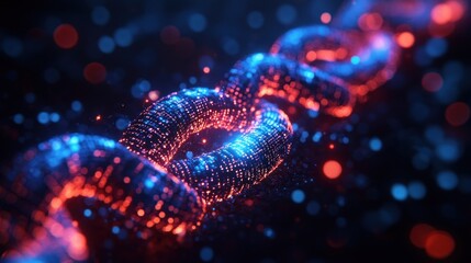 Futuristic Digital Network with Binary Code Streams and Abstract Connections in Cyberpunk Style