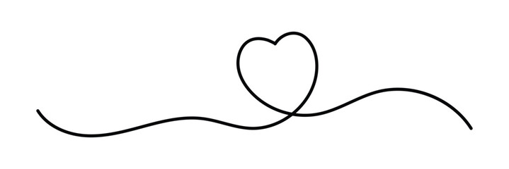 Heart line scribble style decoration element vector illustration. Hand drawn linear love heart design