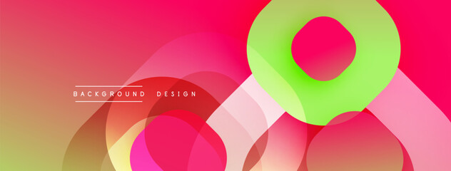 Leinwandbilder - Abstract background with layered translucent gradient shapes