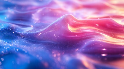 Wall Mural - Shimmering abstract waves flow with dynamic color transitions gracefully