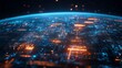 © nurionstudio - Digital Earth: A Futuristic Circuit Board Globe with Glowing Hues