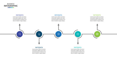 Wall Mural - infographic design template. timeline concept with 5 steps. can be used for workflow layout, diagram