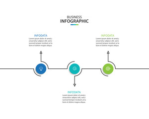Wall Mural - infographic design template. timeline concept with 3 steps. can be used for workflow layout, diagram