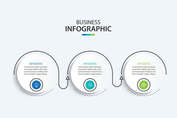 Wall Mural - vector infographic label design with circle infographic template design and 3 options or steps.
