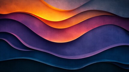 Sticker - abstract wavy layers create colorful textured three dimensional background
