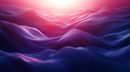 Wall Mural - Abstract flowing waves of indigo color with bright light