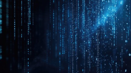Abstract Digital Rain of Binary Code