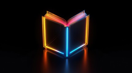 Wall Mural - open book illuminated by neon lights