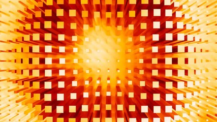 Wall Mural - abstract orange animated cubes background video, 4k seamless loop, 3d shapes backdrop wallpaper