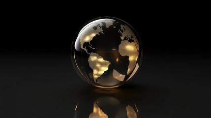 Wall Mural - transparent globe, illuminated continents