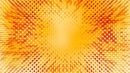 Wall Mural - abstract waves of orange 3d cubes, futuristic technology video wallpaper background