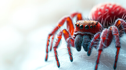 Red Jumping Spider: A Close-Up Macro Photography