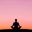 © Priya - Man meditating at sunset silhouette