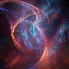 Wall Mural - A colorful, swirling pattern of dots and lines