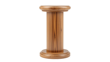 Tall wooden display pedestal stand with a smooth surface png