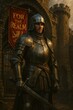 © Javier - Medieval Knight in Armor Guarding Castle Gate: For the Realm