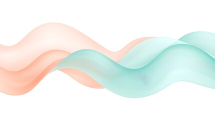 Wall Mural - two waves of different colors, one being pink and the other being green