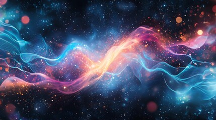 Wall Mural - A colorful wave of light in the sky
