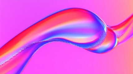 Sticker - abstract multicolored liquid flowing with textured surface against pink background