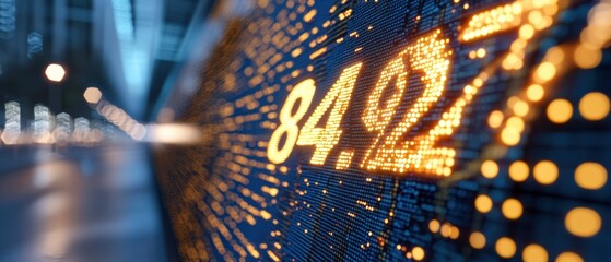 Glowing number on digital display