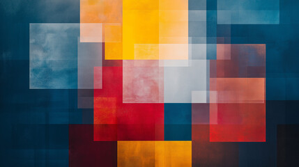 Wall Mural - abstract geometry: overlapping squares and rectangles of various colors and sizes create a captivati