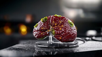 Leinwandbilder - Anatomical study of a human kidney medical laboratory 3d render experimental setting close-up view health insights