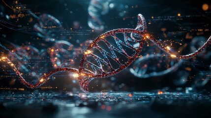 Poster - Exploring dna structure science lab 3d visualization digital environment close-up biochemical concepts