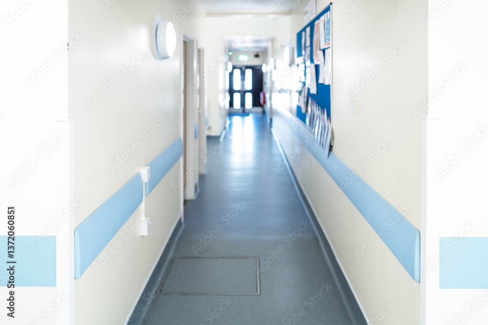 Shallow focus of the corner walls of a typical BNHS hospital corridor ...