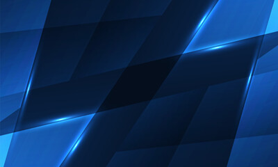 Fototapete - Abstract blue background with geometric dynamic glowing lines and shapes. Modern trandy vector illustration for business, corporate, brochure, banner, cover or poster.