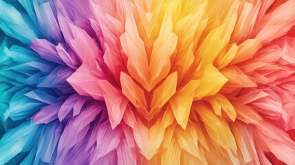 Poster - Vibrant rainbow crystal formations create a stunning abstract background ideal for digital designs and vibrant art projects.