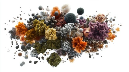 Wall Mural - colorful abstract formations with vibrant textures float in a captivating arrangement. explore the b