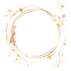 Wall Mural - elegant golden circles: a mesmerizing composition featuring delicate golden circles, delicately inte