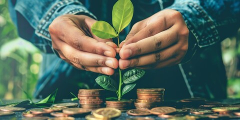 Aufkleber - Business finance success with growing wealth and income