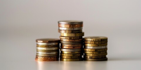 Aufkleber - Stack of coins symbolizing financial investment and retirement planning
