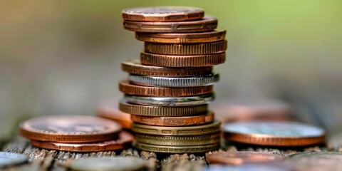 Aufkleber - Stack of coins symbolizing growth in pension savings