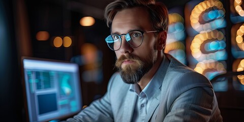 Aufkleber - A professional managing corporate data online