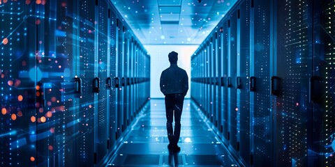 Aufkleber - A professional managing corporate data online